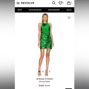 Ronny Kobo green sequin dress (M), BRAND NEW